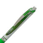 Pentel - Stylo gel EnerGel remplissable avec prise - Rétractable - 0,7 mm - Encre vert lime-Vert lime avec accents métalliques et clip de poche en métal