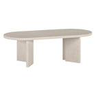 Hudson&Canal - Table basse ovale Alma 48" de largeur - Blanc aulne-Un design bohème moderne pour votre salon, votre bureau et plus encore