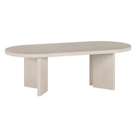 Hudson&Canal - Table basse ovale Alma 48" de largeur - Blanc aulne-Un design bohème moderne pour votre salon, votre bureau et plus encore
