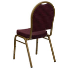 Flash Furniture – Chaise banquet empilable à dossier en dôme, siège en tissu bourgogne 2,5po, doré (FDC03AGEFE1679)-Conception de dossier en forme de dôme