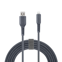 Basic Tech - Câble Lightning Tressé de 6 pi - Charbon-Câble de charge rapide C89