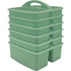 Teacher Created Resources - Eucalyptus Green Plastic Storage Caddy, Pack de 6-Ces caddies sont fabriqués à partir de plastique durable et comprennent des compartiments divisés pour une organisation facile.