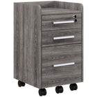 HOMCOM - Classeur mobile vertical avec tiroir verrouillable - gris-Les 2 tiroirs supérieurs offrent des espaces de rangement supplémentaires 
