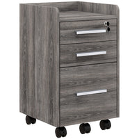 HOMCOM - Classeur mobile vertical avec tiroir verrouillable - gris-Les 2 tiroirs supérieurs offrent des espaces de rangement supplémentaires 
