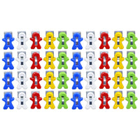 Pencil Grip - Magnet Man Clip Magnétique - Couleurs Assorties - Lot de 40-Fixer aux classeurs, réfrigérateurs et à toute autre surface magnétique