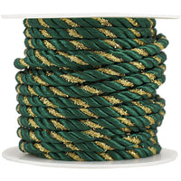 JAM Paper - Ruban de corde décoratif - 15 verges. - Vert avec de l'or-Couleur : vert avec ruban de corde décoratif doré
