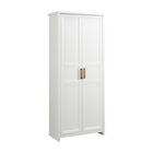 Sauder - Meuble de rangement - Blanc-Rangement multi-pièces:  Cette armoire fonctionnelle peut répondre à vos besoins de rangement dans diverses pièces – salon, bureau, cuisine ou buanderie