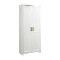 Sauder - Meuble de rangement - Blanc-Rangement multi-pièces:  Cette armoire fonctionnelle peut répondre à vos besoins de rangement dans diverses pièces – salon, bureau, cuisine ou buanderie