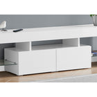 Monarch Specialties - 3548 Meuble Tv - 63 po L/Blanc Lustre Avec Verre Trempe-3