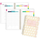 Emily Ley - Agenda scolaire hebdomadaire/mensuel pour étudiants Simplified 2026-2027 - 8 1/2 po H x 5 3/8 po l - floral - anglais-La reliure à double spirale dorée résiste aux accrocs et reste à plat pour une utilisation facile