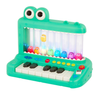 Battat - piano Croco Pop -Clavier crocodile : Un piano-jouet follement amusant pour enfants avec lumières, comptines et 8 petits crocos qui surgissent pendant que l’on joue