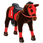 Qaba - Cheval à monter pour enfants avec hennissements, selle et étriers-La conception de simulation imite un vrai cheval, avec des sons authentiques  