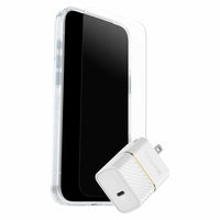 OtterBox - Protection+Power Kit (Symmetry MagSafe a/Glass + Wall Charger 30W White) pour iPhone 17 Pro Max - Transparent-Étui MagSafe transparent Symmetry