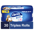 Charmin - Papier hygiénique Charmin Ultra Doux,  rouleaux triples - Paquet de 30-Doté de bords ondulés qui se détachent mieux