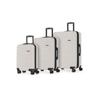 Swiss Mobility - SEA Ensemble de 3 valises rigides - Lait d'avoine-Doubles roues pivotantes à 360 degrés pour un roulement fluide et silencieux