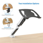 ShoppingAll - Support pour ordinateur portable entièrement réglable avec ressort à gaz, blanc-Ce support de bureau entièrement réglable peut être fixé à l'aide d'une pince en C ou d'un passe-fil sur n'importe quelle surface de travail.