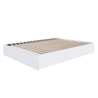 Nexera - Lit double 3 tiroirs, Blanc-3 tiroirs montés sur des glissières métalliques peuvent être installés à gauche ou à droite du lit, à votre convenance