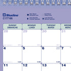 Blueline - 2026 Calendrier mensuel - 11 po x 8-1/2 po - Bilingue-Un mois par feuille avec un bloc par jour 