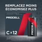 Duracell - Piles alcalines C Procell - paquet de 12-Températures de fonctionnement entre -4F (-20C) et 129.2F (54C)