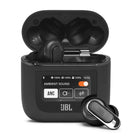 JBL - Tour Pro 2 Écouteurs sans fil avec Réduction de Bruit - Noir-Contrôlez les paramètres des écouteurs, gérez les appels et la lecture, contrôlez vos paramètres audio et le niveau de la batterie, et réglez votre alarme sans sortir votre téléphone, à travers l’écran de l’étui de recharge
