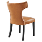 Modway - Curve Cuir végane Chaise à manger - Tan-Capacité de poids de la chaise : 500 lb.