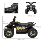 Aosom - VTT à batterie 6 V pour tout-petits - Noir-Quatre roues équilibrées pour une conduite confortable 