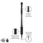 uni-ball Stylos gel Gel Grip - pointe moyenne (0.7 mm) - Noir - paquet de 8-paquet de 8