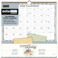 WSBL - 2026 Ferme Fraîche Note Nook  Calendrier mural Mensuel - 30,5 cm l x 30,5 cm H - Anglais-Format 12 mois (Janvier - Décembre 2026)