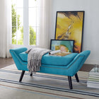 Modway - Gambol Tissu rembourré Banc - Eau pure-Rembourré en polyester