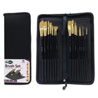 Mont Marte - Ensemble de 15 pinceaux Studio Paint Brush - Taklon bicolore-Comprend des pinceaux de forme linéaire, droite, éventail, angulaire, ronde, langue de chat, plate et balai, dans une gamme de tailles pour diverses techniques de peinture