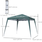 Outsunny - Tente auvent d'extérieur pliante 8 pi l x 8 pi L avec sac - Vert-Structure en métal robuste assurant stabilité et solidité