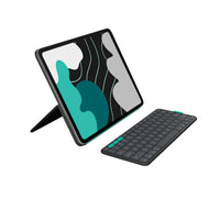 Logitech - Flip Folio pour iPad Pro 13 pouces, iPad Air 13 pouces-Clavier sans fil compact et détachable : sortez-le, placez-le n'importe où et utilisez la fixation magnétique pour l'accrocher à l'étui de votre iPad et le ranger facilement	