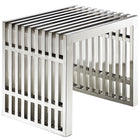 Modway - Gridiron Petit Acier inoxydable Banc - Argent-Un banc ou une table d’appoint moderne parfaite