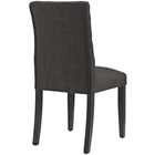 Modway - Duchess Bouton touffé Tissu Chaise à manger - Brown-Tissu fin en polyester