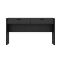 Manhattan Comfort - Bureau moderne Grace 54" avec 2 tiroirs - Noir-Bureau de bureau aux lignes épurées avec une finition lisse en bois manufacturé pour un aspect chaleureux et moderne