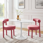 Modway - Lippa Ovale de 48 po Bois Table à manger, Blanc-	Socle métallique résistant aux éclats