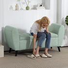 HOMCOM - Banc de rangement rembourré avec accoudoirs - vert-Convient à l’entrée, au bord de la fenêtre et au salon 