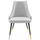 Modway - Adorn Touffe Performance Velvet Fauteuil d’appoint de salle à manger - Gris clair-Capacité du poids de la chaise : 300 lbs.