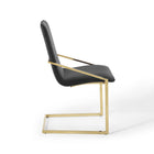 Modway - Pitch Performance Velvet Fauteuil à manger Ensemble de 2 - Or Noir-Siège rembourré en mousse