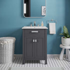 Modway - Laguna 24" Vanette de salle de bain - Gris blanc-Portes à fermeture douce