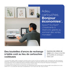 Epson - Imprimante multifonction couleur sans fil EcoTank ET-3950 à réservoirs d’encre géants – Blanc-Impression sans tracas: l’imprimante Epson EcoTank inclut une réserve d’encre suffisante pour imprimer jusqu’à 6 600 pages en noir/5 500 pages en couleurs et réduire ainsi les désagréments dus au manque d’encre. chaque jeu de bouteilles d’encre de rechange équivaut à environ 80 cartouches d’encre individuelles