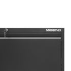 Storemax - Classeur latéral à 4 tiroirs - Noir-Glissières de tiroir silencieuses : les armoires de rangement en métal sont équipées de glissières de tiroir silencieuses, garantissant un fonctionnement silencieux et fluide lors de l'accès à vos objets stockés