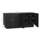 Manhattan Comfort - Ardea 60" Buffet contemporain à 4 portes - Noir-Étagères intérieures réglables pour un rangement et une organisation flexibles
