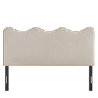 Modway - Athena Velours de performance résistant aux taches Tête de lit King Size, Amande-Assemblée requise