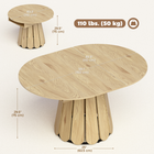 HOMCOM - Table à manger extensible 43 po-59 po avec étagère de rangement pour 4-6 personnes - naturel-Les glissières à roulement à billes garantissent une transition fluide et sans effort lors du réglage de la taille de la table 