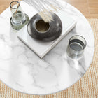 Modway - Lippa Rond de 20 po Faux marbre Table d’appoint - Blanc blanc-Tampon feutre non marquant