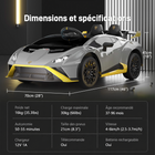 Gyrocopters - Voiture électrique pour enfants sous licence Lamborghini - Double moteur 12 V - Avec musique et télécommande - Gris-9