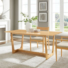 Modway - Solara Rectangle de 71 po Bois Table à manger, Naturel-Conception rectangulaire