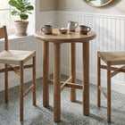 Modway - Alvia Ronde 30  po Bois Bar Table - Chêne vieilli-X-Stretcher Support Base