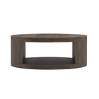Manhattan Comfort - Table basse ronde contemporaine Alure 36" - Noyer-Table basse ronde au design épuré et moderne